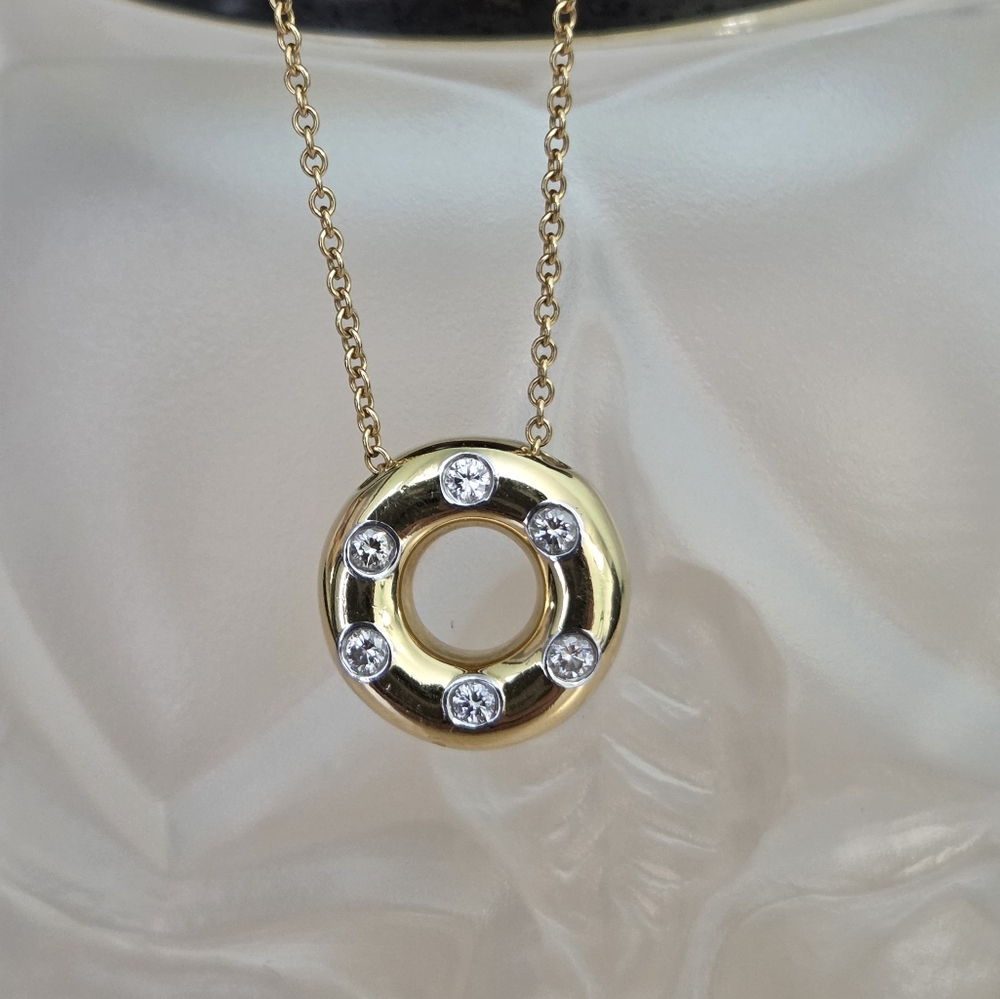 Tiffany & Co 750 PLAT Diamond Necklace